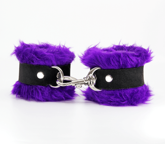 HAN011 Handcuffs - Purple - Love in Leather