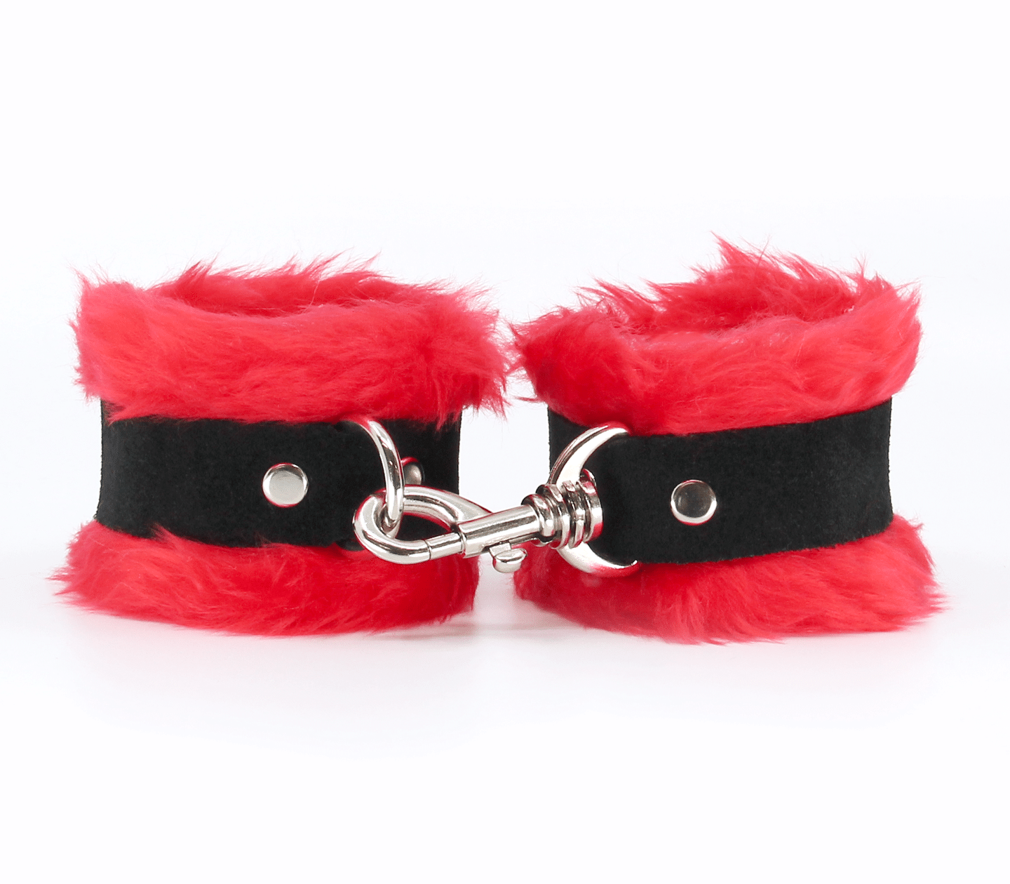 HAN011 Handcuffs - Red - Love in Leather
