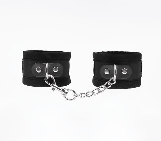 HAN038 Handcufs - Black - Love in Leather
