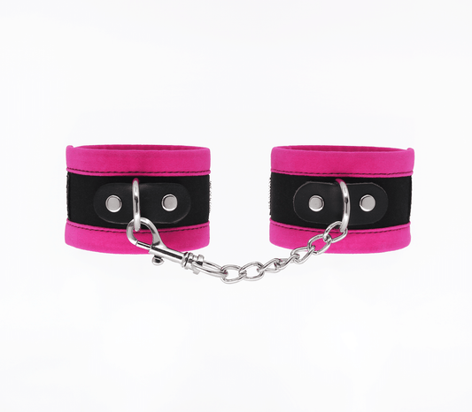HAN038 Handcuffs - Pink - Love in Leather