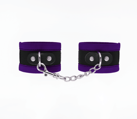 HAN038 Handcuffs - Purple - Love in Leather