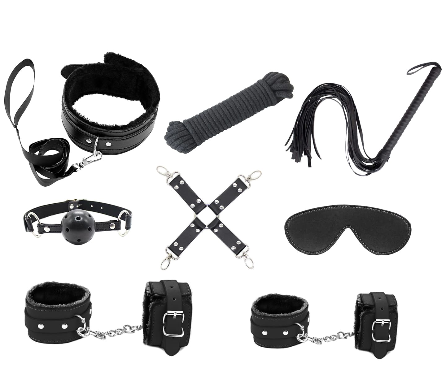 KIT001 Bondage Kit - Black - Love in Leather