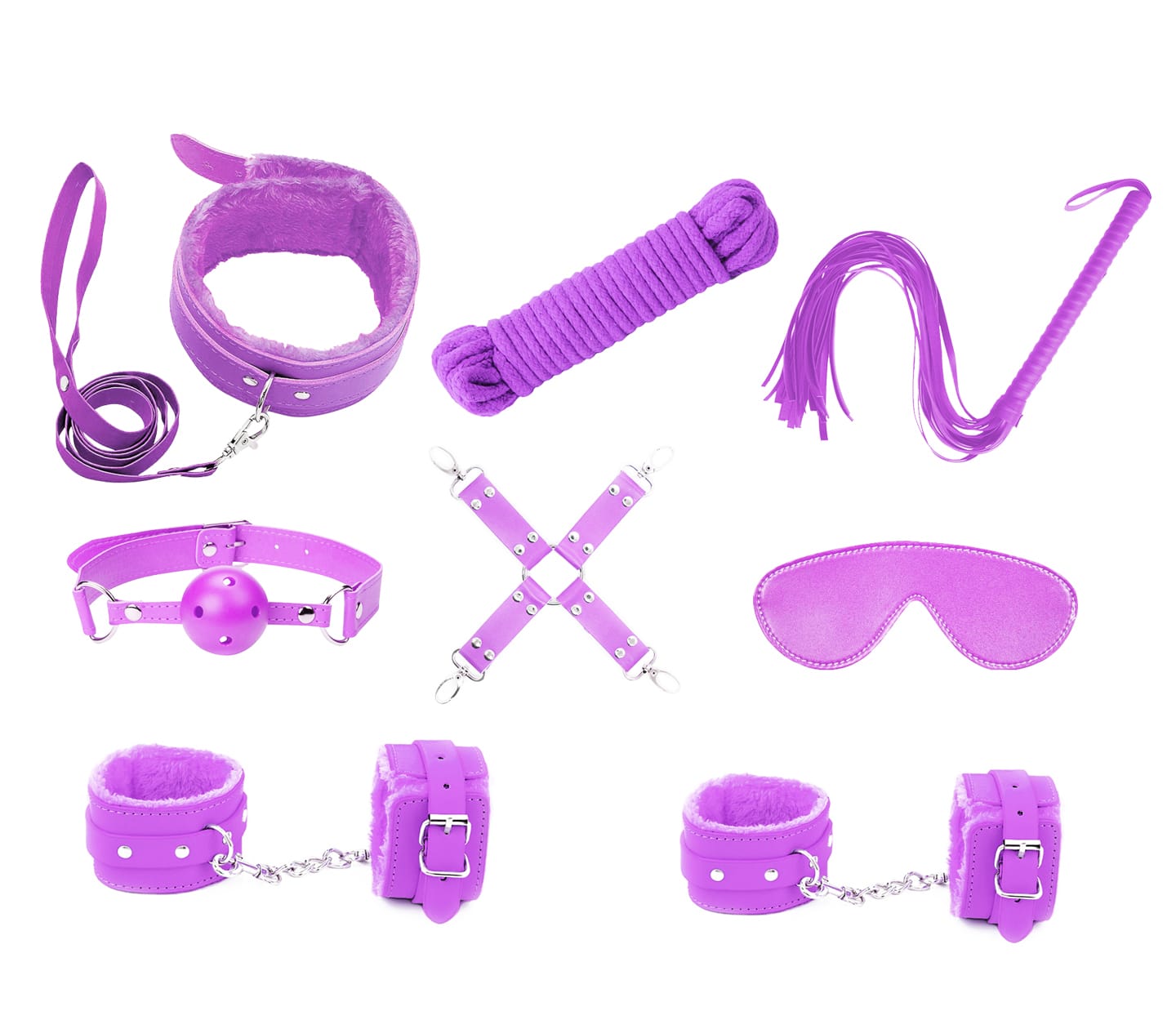 KIT001 Bondage Kit - Purple - Love in Leather