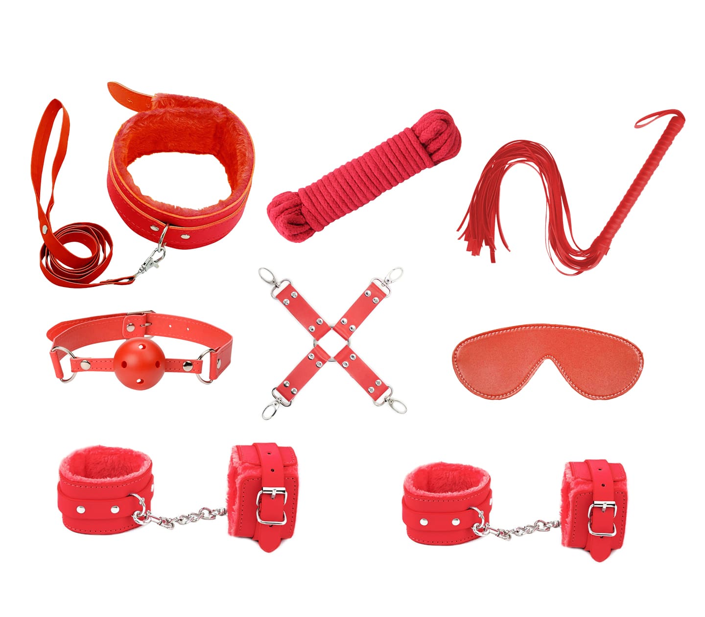 KIT001 Bondage Kit - Red - Love in Leather