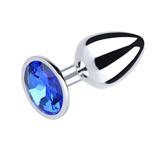 PLU001 - Blue - Silver Chrome - Medium - Love in Leather