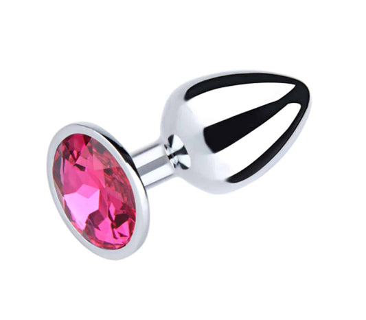 PLU001 - Pink - Silver Chrome - Medium - Love in Leather