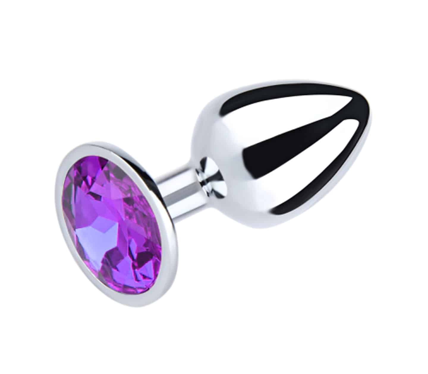 PLU001 - Purple - Silver Chrome - Large - Love in Leather
