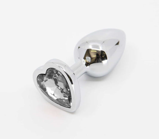 PLU002 - Clear - Silver Chrome - Small - Love in Leather