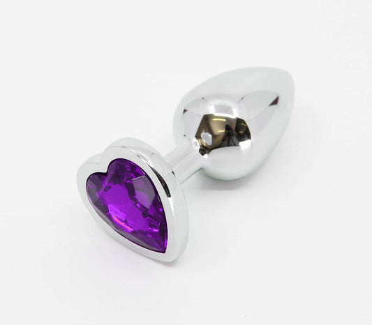 PLU002 - Purple - Silver Chrome - Medium - Love in Leather