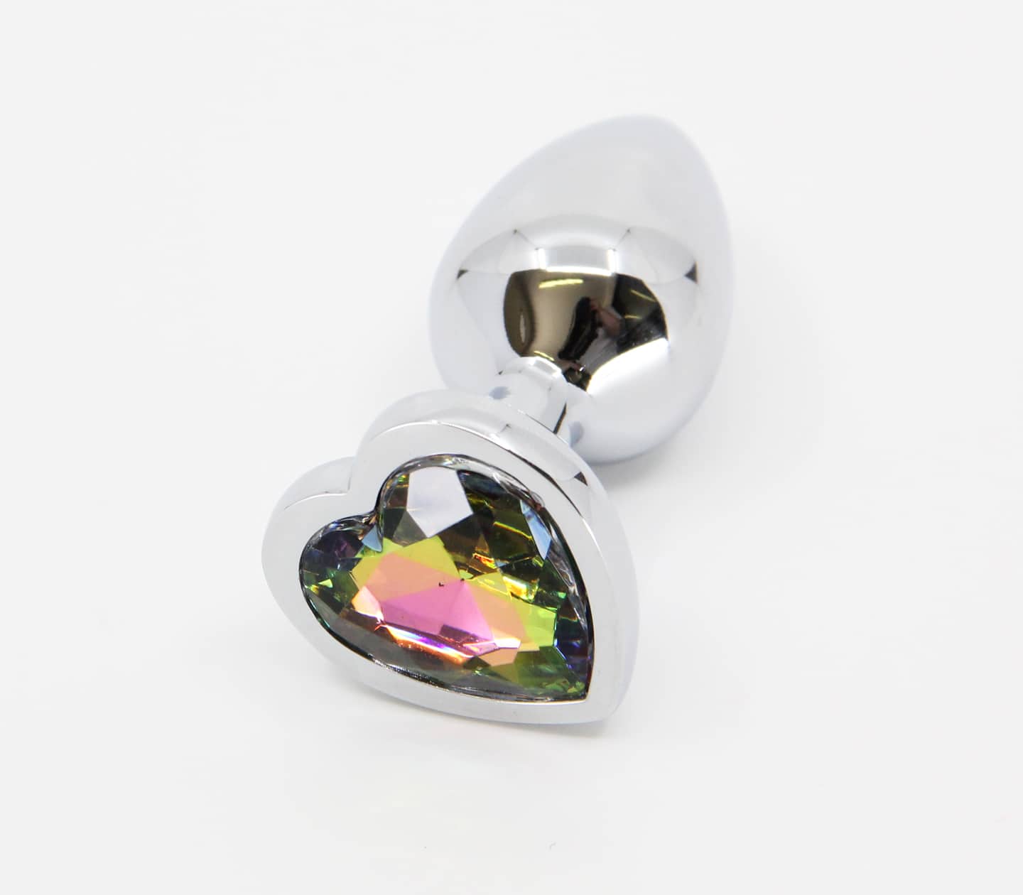 PLU002 - Pride/Rainbow - Silver Chrome - Large - Love in Leather