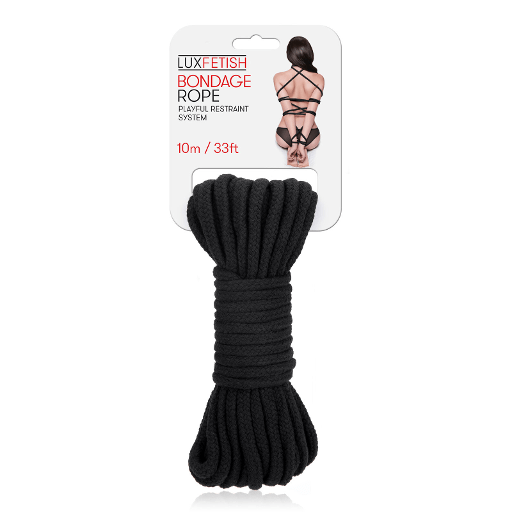 Lux Fetish BONDAGE ROPE 10M - BLACK Vibrant Vibes Australia - Quality Sex Toys - Great Prices