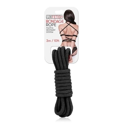 Lux Fetish Bondage Rope 3M Black Vibrant Vibes Australia - Quality Sex Toys - Great Prices