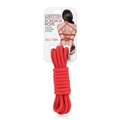 Lux Fetish Bondage Rope 3M Red Vibrant Vibes Australia - Quality Sex Toys - Great Prices