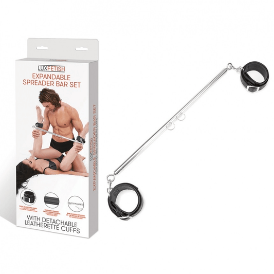 Lux Fetish Expandable Spreader Bar Set 35" - 47" With Detachable Leath... Vibrant Vibes Australia - Quality Sex Toys - Great Prices