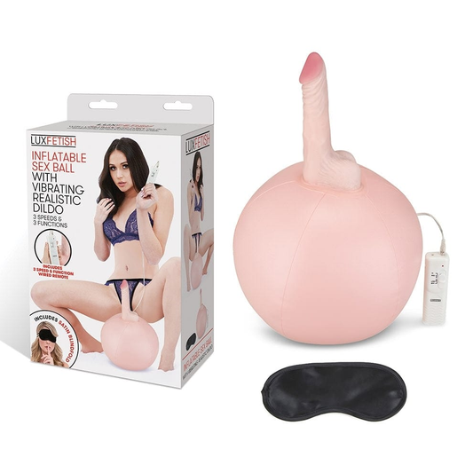 Lux Fetish Inflatable Sex Ball With Vibrating Realistic Dildo Vibrant Vibes Australia - Quality Sex Toys - Great Prices