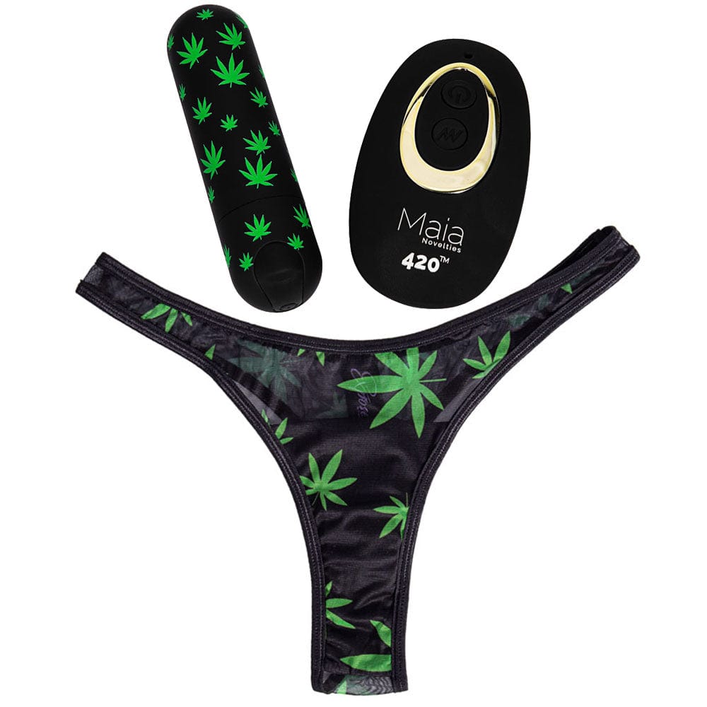 Maia DATE NIGHT 420 PANTY VIBE - S/M - S/M 420 Panty with USB Rechargeable Bullet & Remote