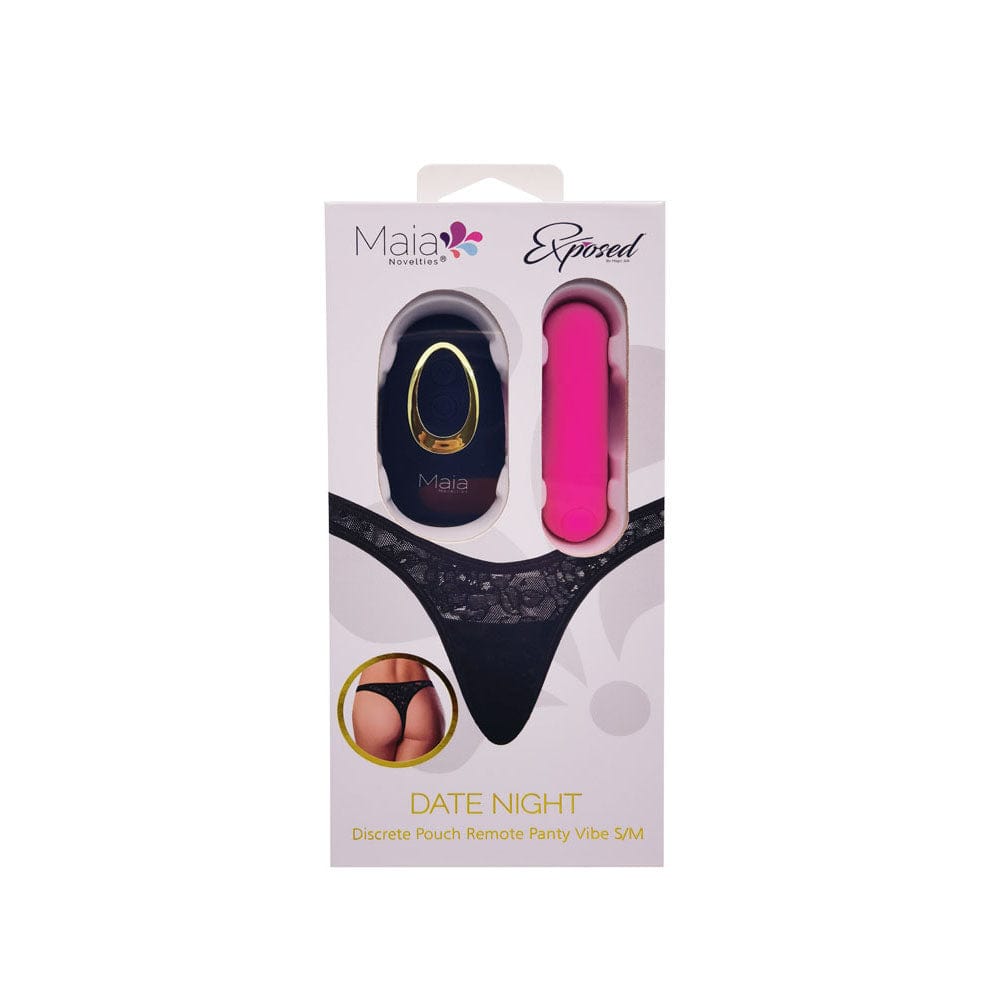 Maia DATE NIGHT PANTY VIBE - S/M - S/M Panty with Pink USB Rechargeable Bullet & Remote