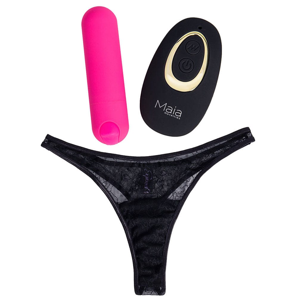 Maia DATE NIGHT PANTY VIBE - S/M - S/M Panty with Pink USB Rechargeable Bullet & Remote