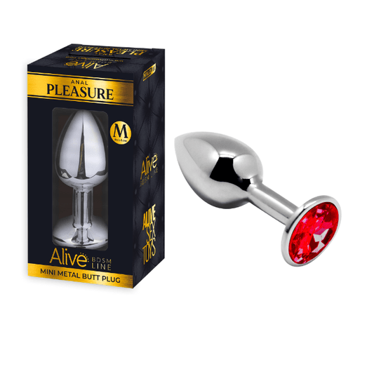 MINI METAL BUTT PLUG ANAL PLEASURE RED M Vibrant Vibes Australia - Quality Sex Toys - Great Prices