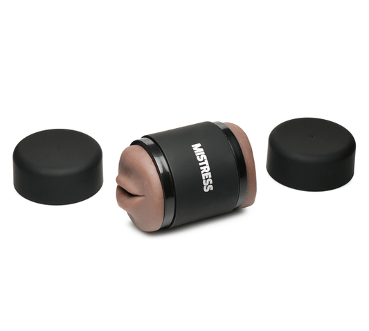 MISTRESS DOUBLE SHOT MINI MASTURBATORS ASS & MOUTH (DARK TONE) Vibrant Vibes Australia - Quality Sex Toys - Great Prices