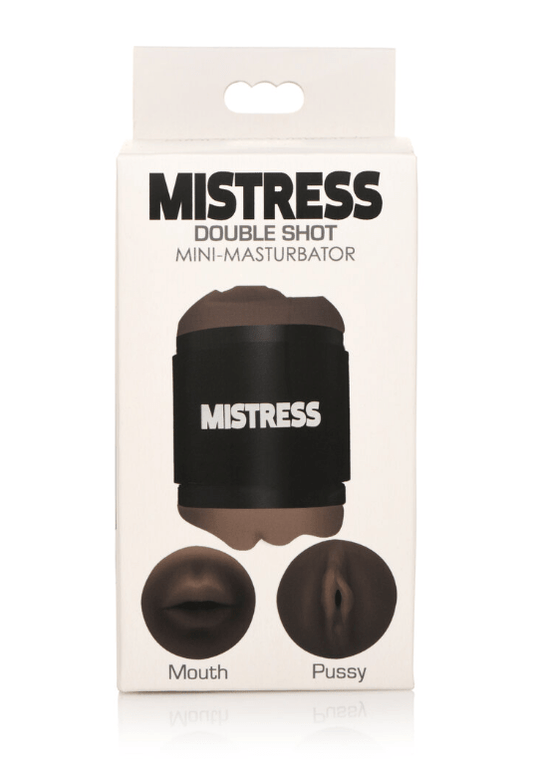MISTRESS DOUBLE SHOT MINI MASTURBATORS MOUTH & PUSSY (DARK TONE) Vibrant Vibes Australia - Quality Sex Toys - Great Prices
