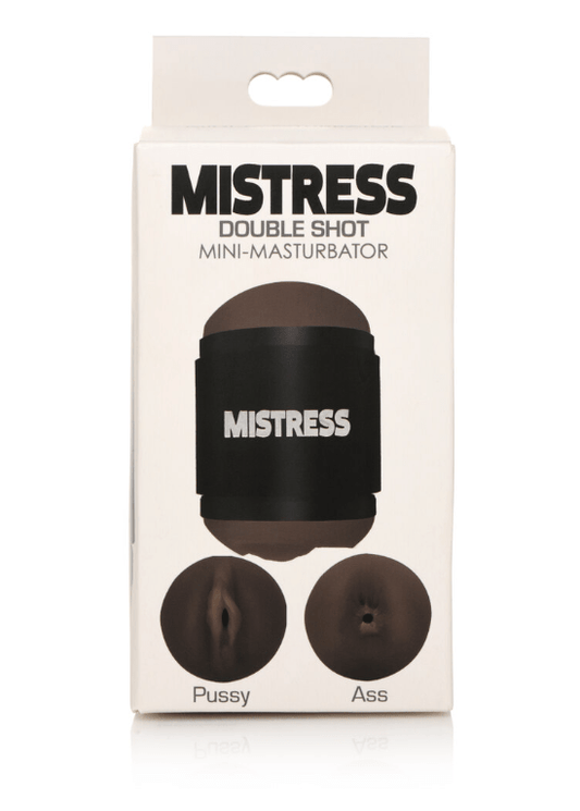 MISTRESS DOUBLE SHOT MINI MASTURBATORS PUSSY & ASS (DARK TONE) Vibrant Vibes Australia - Quality Sex Toys - Great Prices