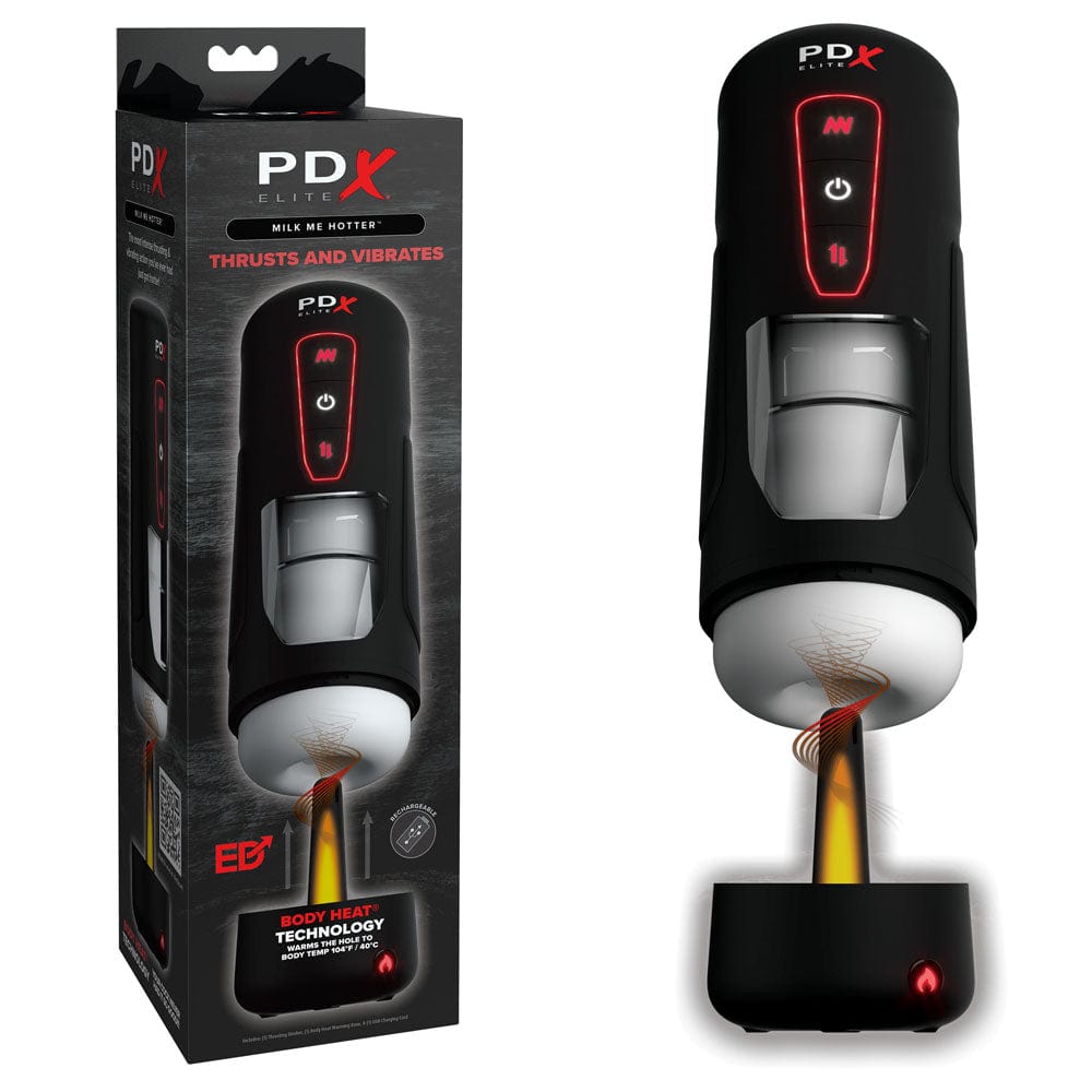 PDX Elite Milk Me Hotter - USB Rechargeable Thrusting Heating & Vibrating Auto Stroker Default Title