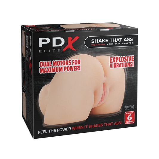PDX Elite Shake That Ass - - USB Rechargeable Vibrating Mega Masturbator Flesh