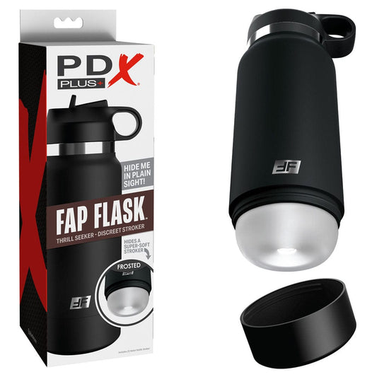 PDX Plus Fap Flask - Thrill Seeker - Frosted Discreet Stroker Clear