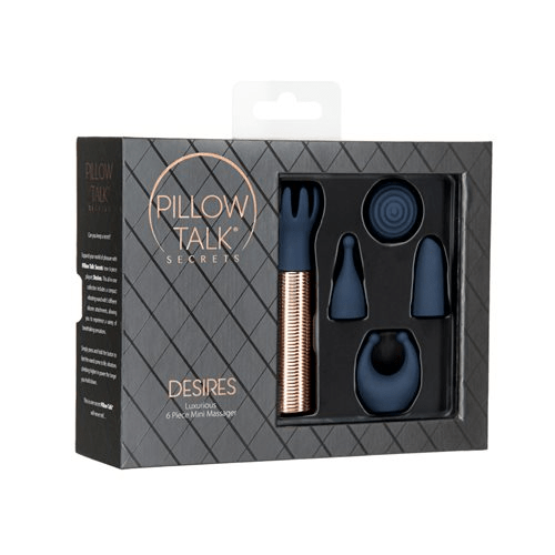 Pillow Talk® Secrets Desires 6-Piece Mini Massager Set - Navy Vibrant Vibes Australia - Quality Sex Toys - Great Prices