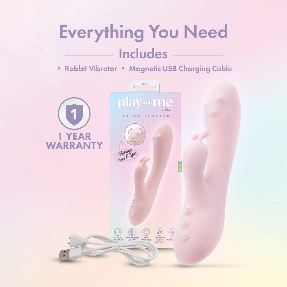 Play With Me - Fairy Flutter - 19.7 cm USB Rechargeable Rabbit Vibrator