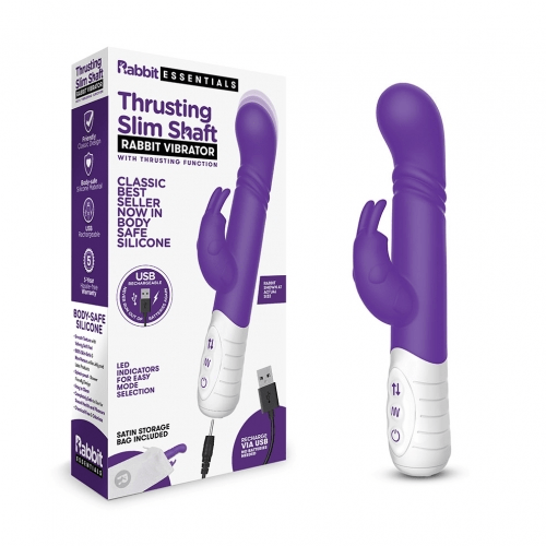 Rabbit Essential Rechargeable Slim Shaft thrusting G-spot Rabbit - PUR... Vibrant Vibes Australia - Quality Sex Toys - Great Prices
