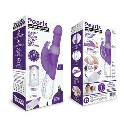 Rabbit Essentials Rechargeable Pleasure Pearls Rabbit - Purple Vibrant Vibes Australia - Quality Sex Toys - Great Prices