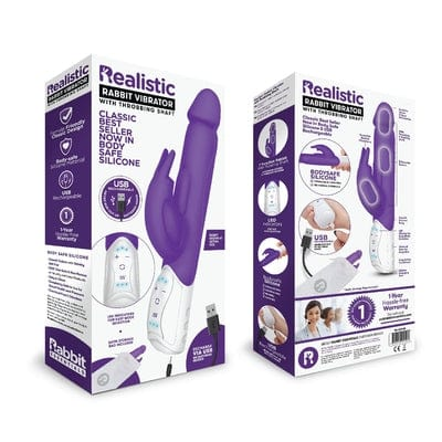 Rabbit Essentials Rechargeable Realistic Rabbit Hot Purple Vibrant Vibes Australia - Quality Sex Toys - Great Prices