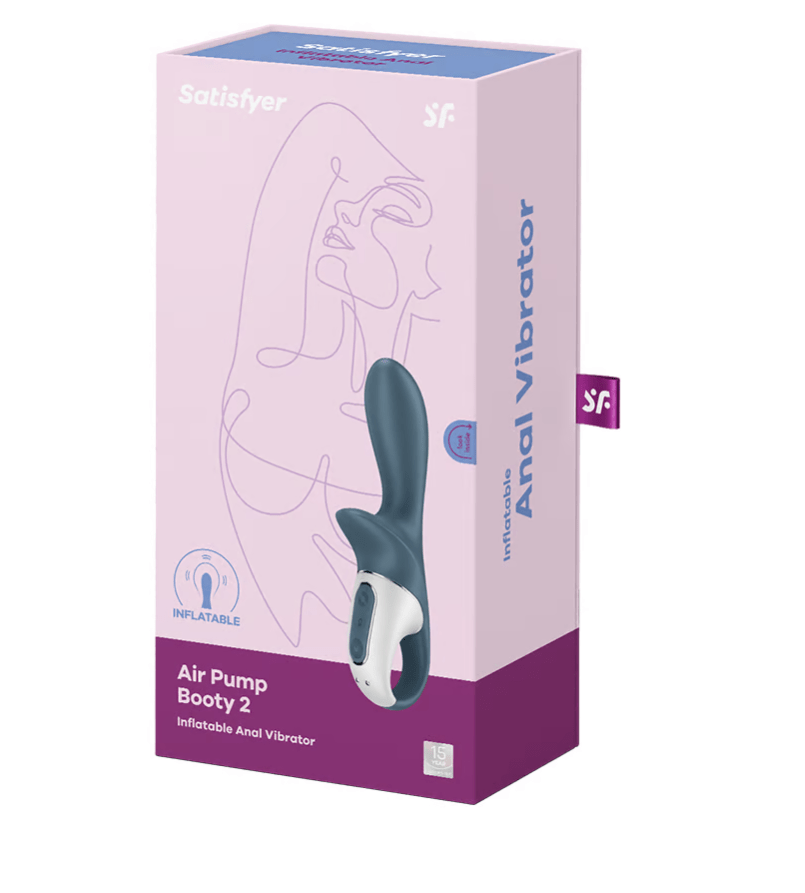 Satisfyer Air Pump Booty 2 Dark Grey Vibrant Vibes Australia - Quality Sex Toys - Great Prices
