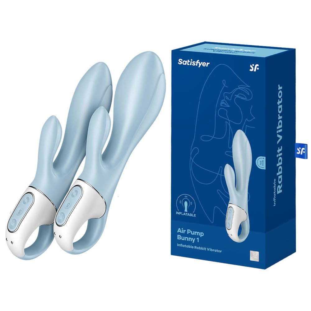 Satisfyer Air Pump Bunny 1 - USB Rechargeable Inflatable Rabbit Vibrator Blue