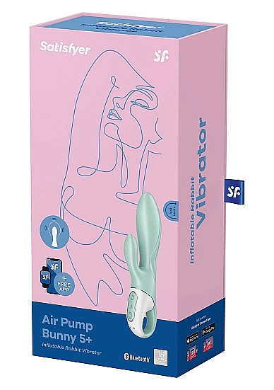 Satisfyer Air Pump Bunny 5+ - Mint Vibrant Vibes Australia - Quality Sex Toys - Great Prices