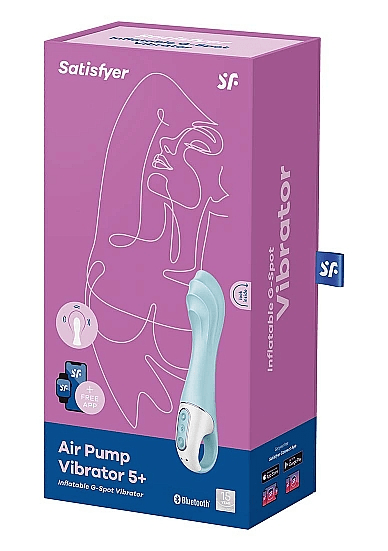 Satisfyer Air Pump Vibrator 5+ -Blue Vibrant Vibes Australia - Quality Sex Toys - Great Prices