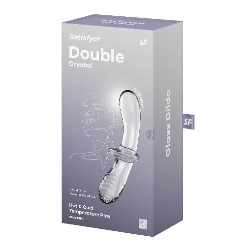 Satisfyer Double Crystal - Transparent Glass Vibrant Vibes Australia - Quality Sex Toys - Great Prices