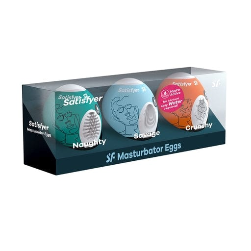Satisfyer Masturbator Eggs (3 Piece) Naughty / Savage / Crunchy Vibrant Vibes Australia - Quality Sex Toys - Great Prices
