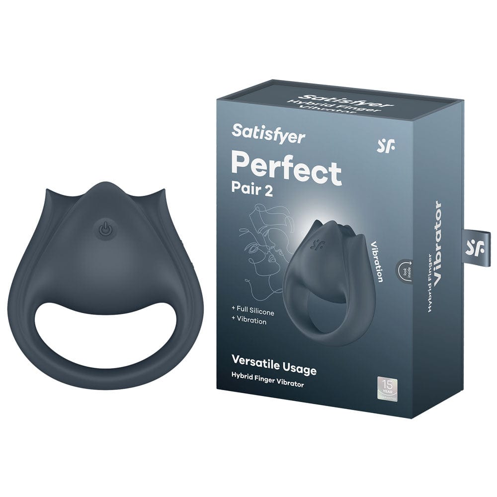 Satisfyer Perfect Pair 2 - Grey USB Rechargeable Vibrating Couples Cock Ring Grey