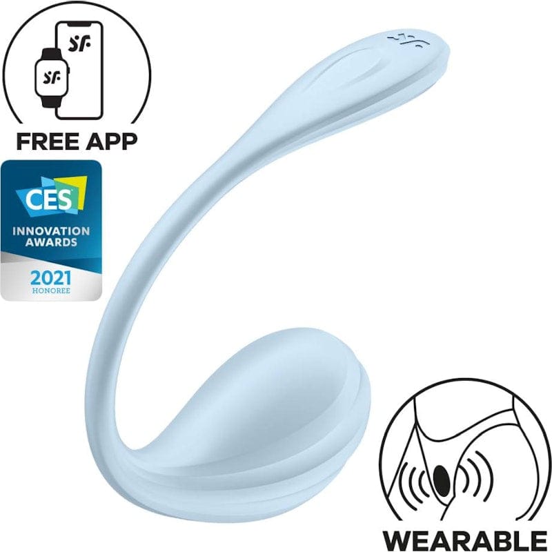 Satisfyer Smooth Petal Wearable App Connect Vibrator Blue Vibrant Vibes Australia - Quality Sex Toys - Great Prices