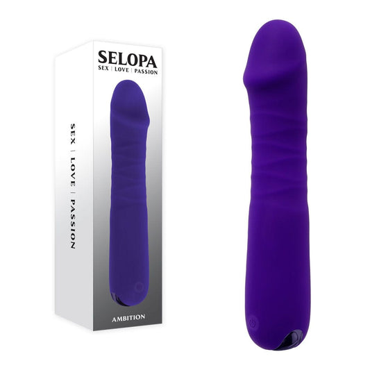 Selopa AMBITION - 17 cm USB Rechargeable Thrusting Vibrator Purple