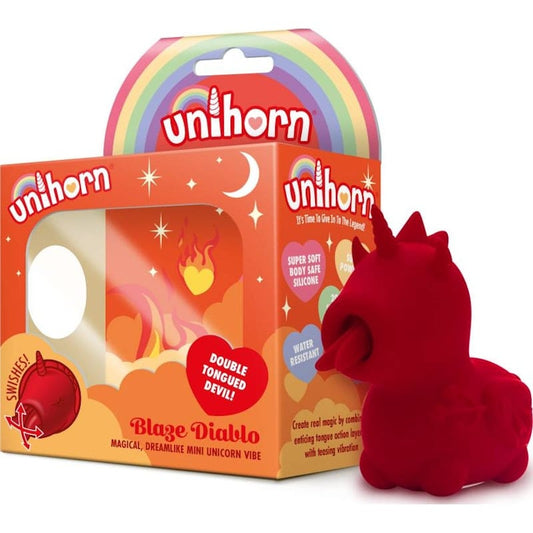 Unihorn Blaze Diablo Fork Tongue Massager Red Vibrant Vibes Australia - Quality Sex Toys - Great Prices