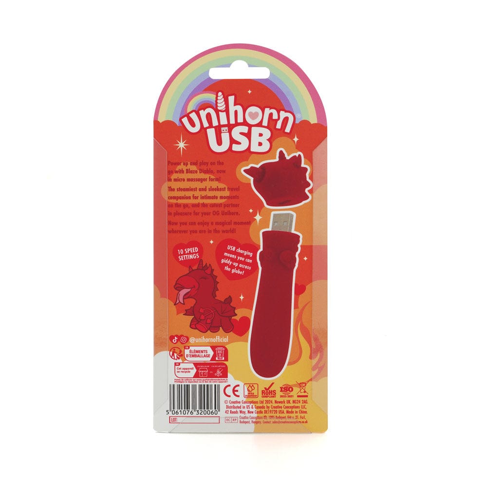 Unihorn - USB Bullet - Blaze Diablo - USB Rechargeable Vibrating Bullet