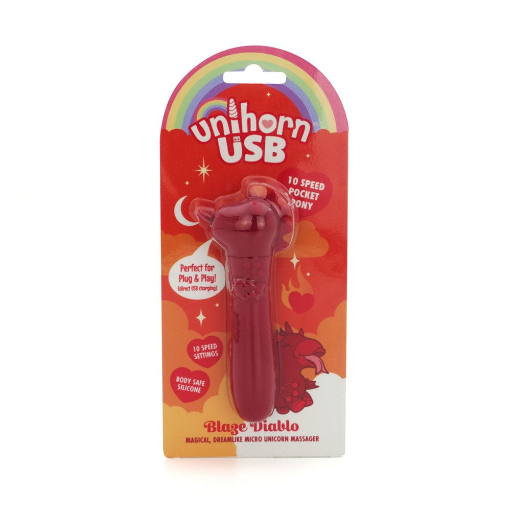 Unihorn - USB Bullet - Blaze Diablo - USB Rechargeable Vibrating Bullet Red