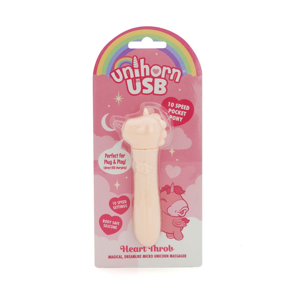 Unihorn - USB Bullet - Heart Throb - Coral USB Rechargeable Vibrating Bullet Coral