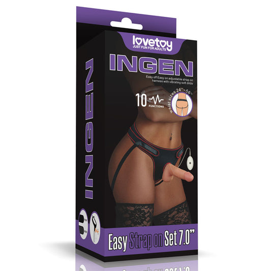 Ingen Vibrating Easy Strap-On Set Flesh