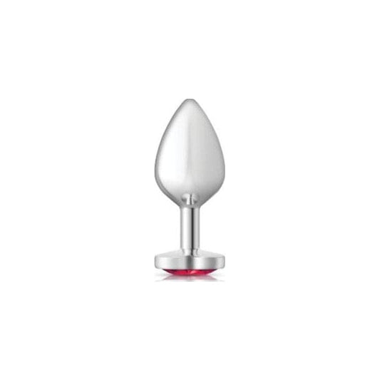 Cheeky Charms Silver Metal  Butt Plug w Heart Pink Jewel Medium Vibrant Vibes Australia - Quality Sex Toys - Great Prices