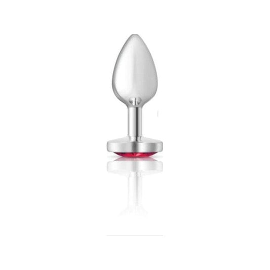 Cheeky Charms Silver Metal  Butt Plug w Heart Pink Jewel Small Vibrant Vibes Australia - Quality Sex Toys - Great Prices